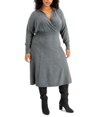 Alfani Plus Size Collared Sweater Dress ...
